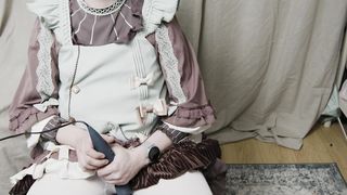 Taunting in v-card and nappy until I jizm