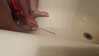 Lady finishes off in bikini!