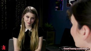 Model Bunny Colby is tied and nailed at casting by she-creature Empress Korra Del Rio