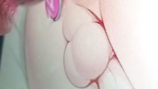 fellating the backside, raw manstick, and hatch of ultra-cute manga porn trans in the guest room, close-up