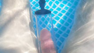 Scarcely Raw and Horny: Poolside Taunt Finishing in a Warm Accomplish