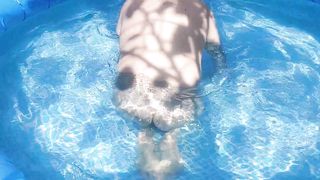 Scarcely Raw and Horny: Poolside Taunt Finishing in a Warm Accomplish