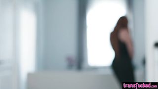 MILF surprised widowed shemale neighbor