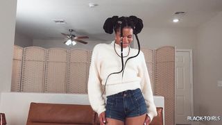 BLACK TGIRLS - Cloudy Vi Home Alone Solo Onanism