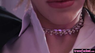 Kinky evening routine with horny shemale