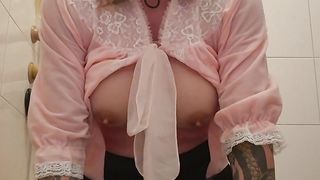 Sissy with large titts rails fuck stick