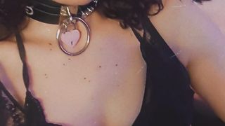 She-creature Queen Punk with freckles wanks off