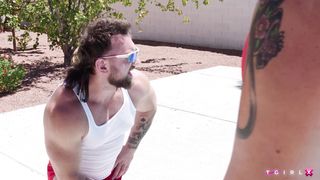 TGIRLS HARDCORE - Blair Carter Wanted & Humped By Pool stud