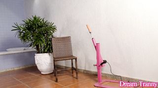 Supah Molten Tgirl Dani Peterson Handles Her Caboose to Machine Lovemaking