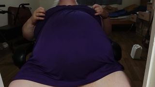 PLUMPER trans thumbs her nips to climax thru her stunning summer sundress