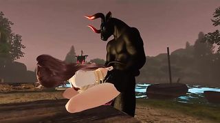 Shibari outdoors with the camp guide