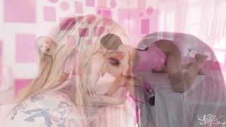 TRANS ANGELS - Raven-Haired Stunner Leilani Li Absorbs Gracie Jane's Round Bum And Lubricates It Up With Lubricant