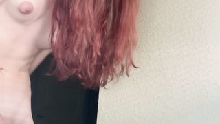 TRANS LADY SMASHES HERSELF WITH FAUX-COCK!!