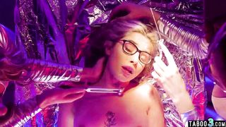 Super-hot ladyboys Jade Venus and Tori Easton healing a CIS blonde Chanel Camryn