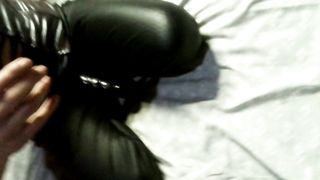 crossdresser pegging cable on sissy eyaculate