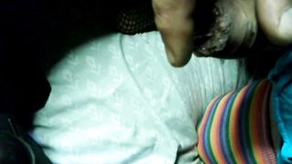 crossdresser pegging cable on sissy eyaculate