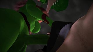 2 She-male Tear up a Man In The Caboose on Halloween