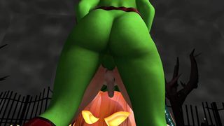 2 She-male Tear up a Man In The Caboose on Halloween