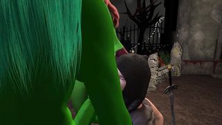 2 She-male Tear up a Man In The Caboose on Halloween