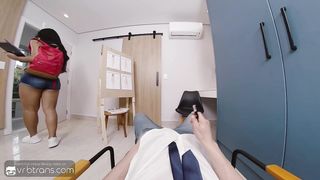 VRB Trans: Whorish Latina T-Doll Schoolgirl Bj's You as an English Professor and Pops - HD Porno