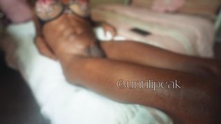 Black trans doll in black splendid brassiere and black underpants