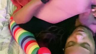 Step Mummy Caught Trans Damsel and Step Sister Doing sixty nine