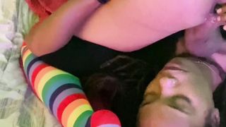 Step Mummy Caught Trans Damsel and Step Sister Doing sixty nine