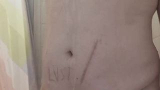 Calm T-Woman Showcases off her bra-stuffers and booty in the bathroom