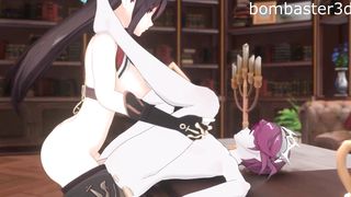 Beidou plumbs Rosaria on the table