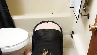 Desperate Shemale Pisses Everywhere!