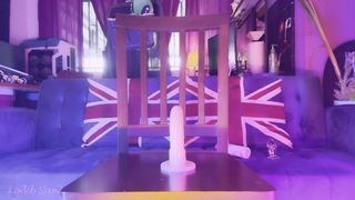 Manacled and Voyeured: Whorish Femboy Rails Faux-cock While Sir Sees