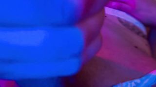 Appetizing sonny gives a gargle on his gigantic lollipop