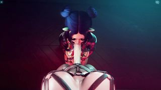 Bang-out inbetween alt femmes in a cyberpunk world in the nightclub shower