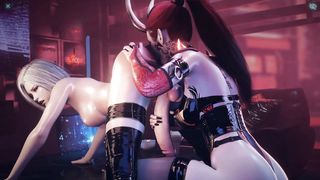 The crimson-haired tramp munches her donk with her lubricious tongue