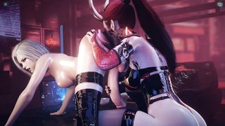 The crimson-haired tramp munches her donk with her lubricious tongue