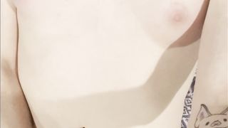 Adorable trans gal fondles herself until she shoots a load