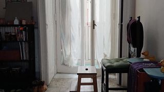 Surprising my beau at the door