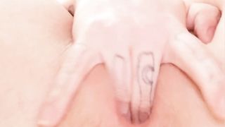Super-cute trans guy pummels his raw labia with a monster penis