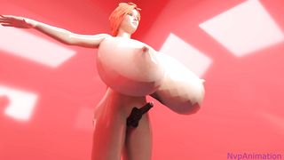 Ginger-haired futa tit expansion growth (3 dimensional toon)