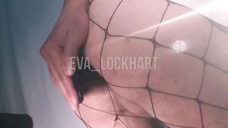 Asian sissy encaged and plugged showcases soles and milks rock hard shaft