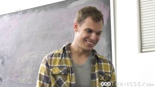 Inked Trans Nadia Love rode and pounded the throbbing cock of Muscular Tony Sting