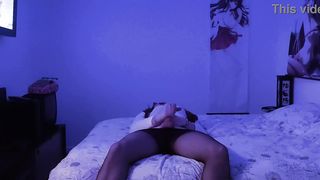 French crossdresser strokes and spunk