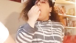 Trans foxgirl experiences fellating and shrieks while taking thick fake penis