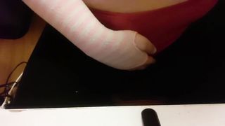 OBESE T-NYMPH FUMBLES GIRLCOCK SENSUOUSLY AND LEISURELY