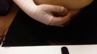 OBESE T-NYMPH FUMBLES GIRLCOCK SENSUOUSLY AND LEISURELY