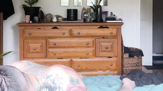 Polishing my snatch into the sofa until I jizm-Butch, FTM, Muscles, Tats