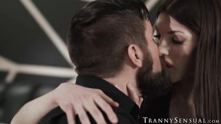 Long haired shemale Ava Holt gets rimmed first before relentless anal plowing