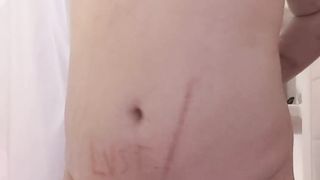 Adorable round tgirl demonstrates off her mounds, bootie, and girlcock