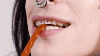 Tattooed TS Amy Nosferatu gets bareback fucked