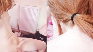 Servant trans sandy-haired gives a dirty bj her dommy sandy-haired trans gf